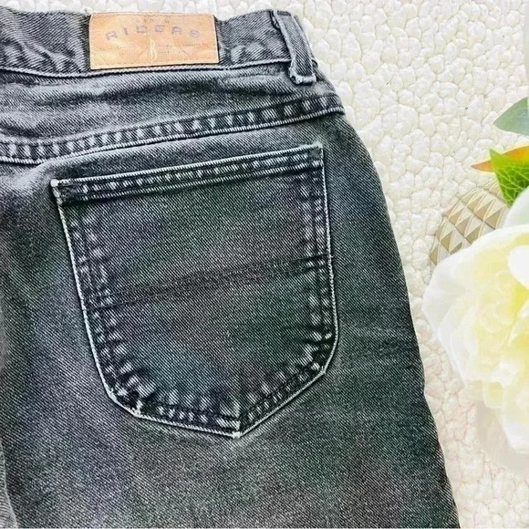 Vintage Lee Denim Riders Faded Black Super High Waist 100% Cotton Taper Mom Jean - Picture 4 of 15